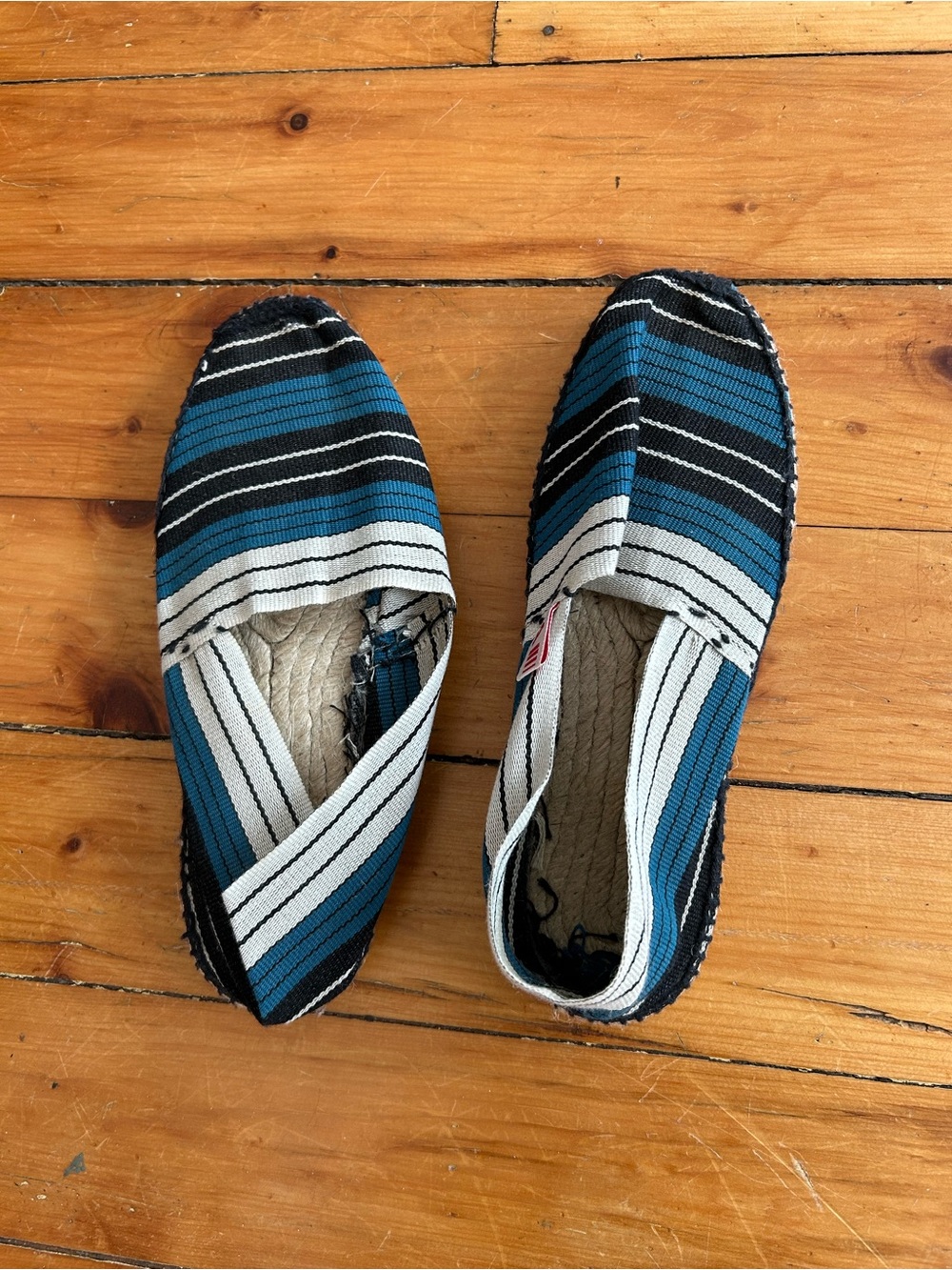 ☀️3/$25 Artisanat francais striped blue espadrille shoes 37